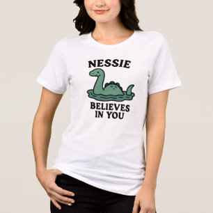 Cute Nessie Loch Ness Monster Believes In You  Tri-Blend Shirt