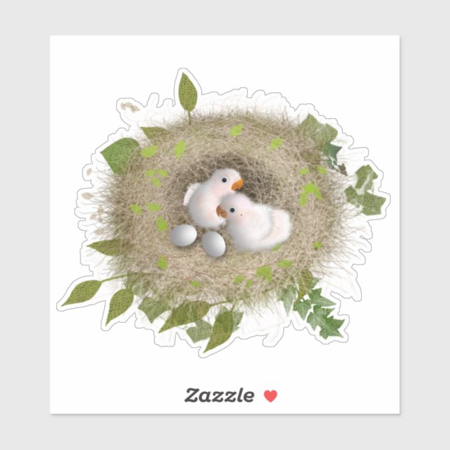 Cute nest of birds Custom-Cut Vinyl Sticke Sticker (Sheet)