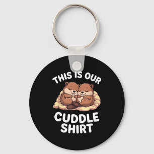 Cute Nesting Beavers This Is Our Cuddle  Keychain