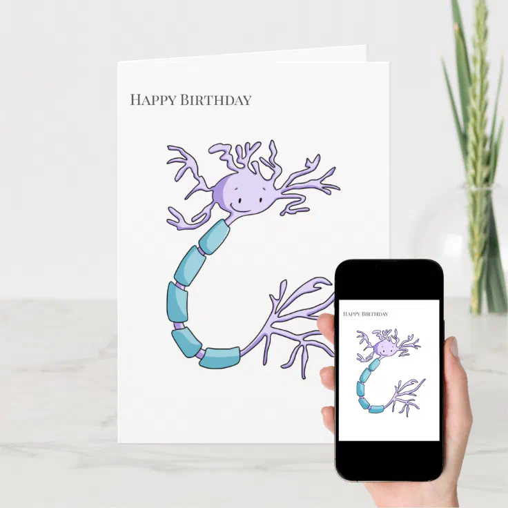 Cute Neuron Cartoon Personalized Happy Birthday Card | Zazzle Cute Neuron Cartoon Personalized Happy Birthday Card | Zazzle