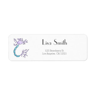 Cute Neuron Science Return Address Label