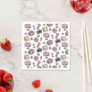 Cute Neuroscience Pattern Napkins