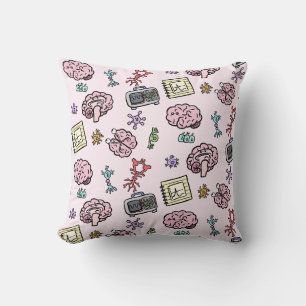 Cute Neuroscience Pattern Throw Pillow