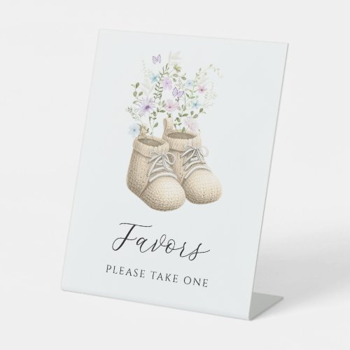 Cute Neutral Baby in Bloom Favors Baby Shower Sign