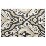 Cute neutral black and beige ikat tribal patterns fabric