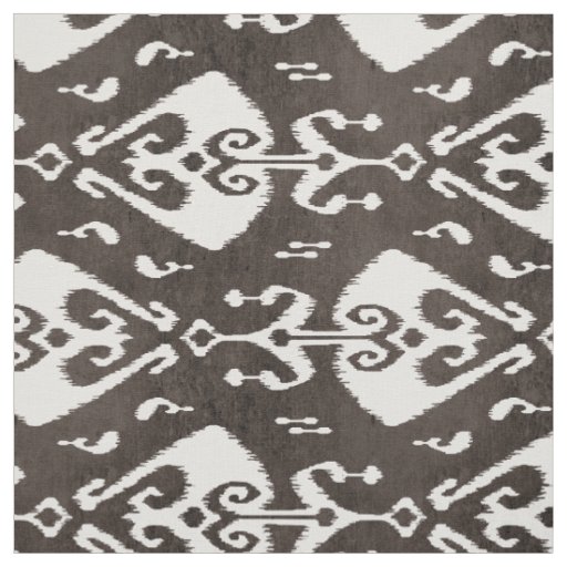 Cute neutral black and white ikat tribal patterns fabric