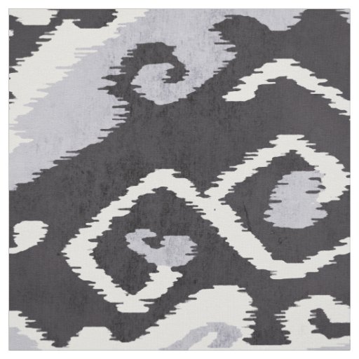 Cute neutral black grey white ikat tribal patterns fabric