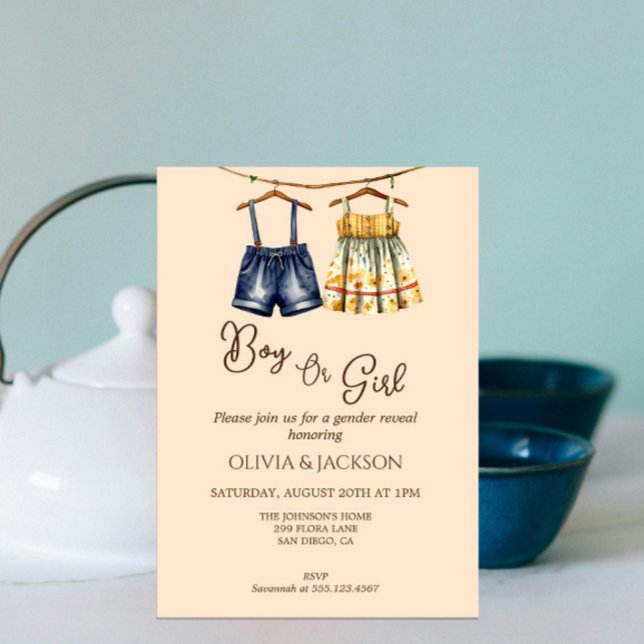Cute Neutral Gender Reveal Invitation (Creator Uploaded)