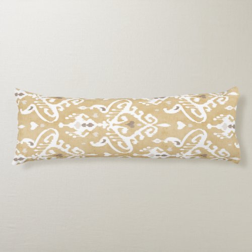 Cute neutral gold beige ikat tribal patterns body pillow