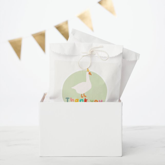 Cute Neutral Green Silly Goose Baby Shower Favor Bag (Party)