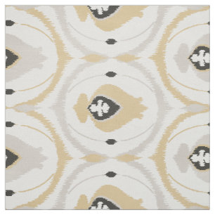 Cute neutral grey and beige ikat tribal patterns fabric