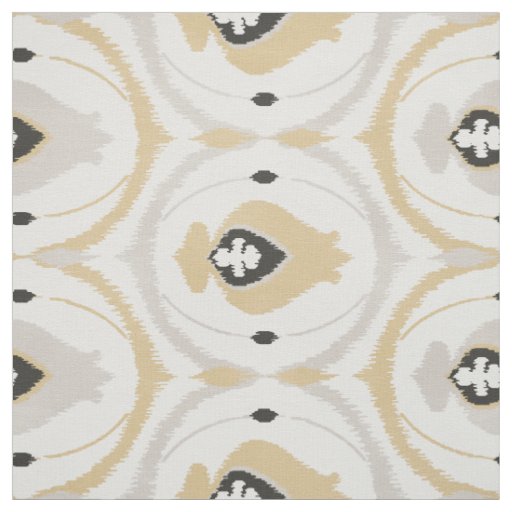Cute neutral grey and beige ikat tribal patterns fabric