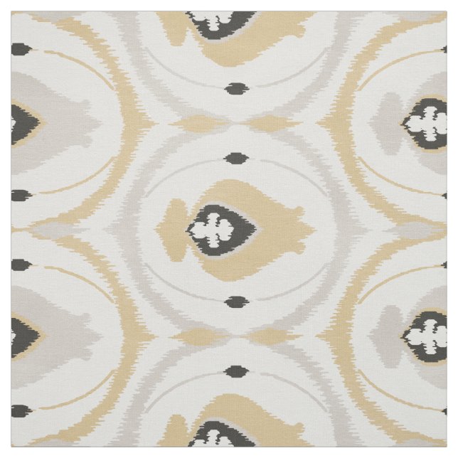 Cute neutral grey and beige ikat tribal patterns fabric (Swatch)