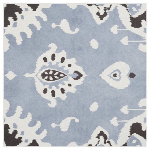 Cute neutral grey blue white ikat tribal patterns fabric