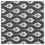 Cute neutral grey blue white ikat tribal patterns fabric