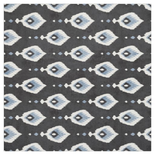 Cute neutral grey blue white ikat tribal patterns fabric