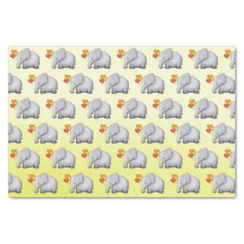 Cute Neutral Heart Balloons Elephant Baby Shower Tissue Paper by EleSil at Zazzle