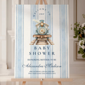 Cute Neutral Watercolor Train Baby Shower Foam Board