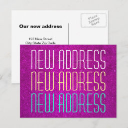 Cute new address typography postcards | Zazzle