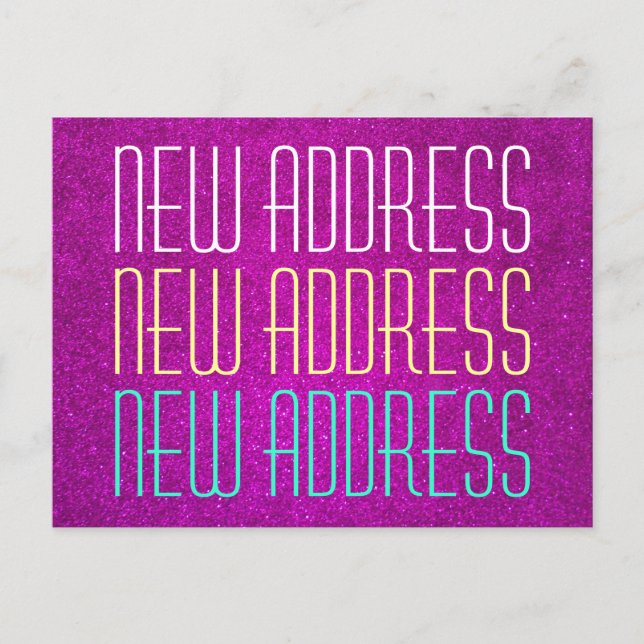 Cute new address typography postcards (Front)