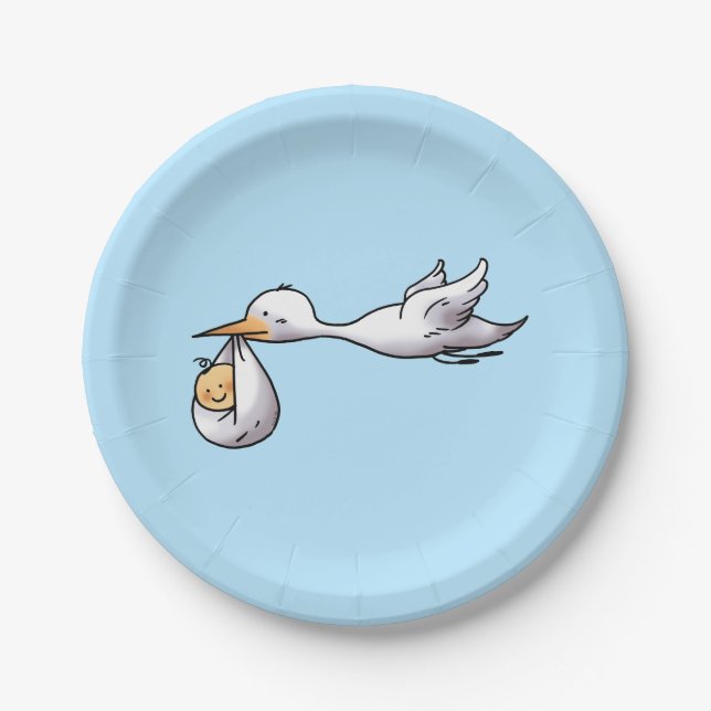 cute new arrival baby shower paper plates (Front)