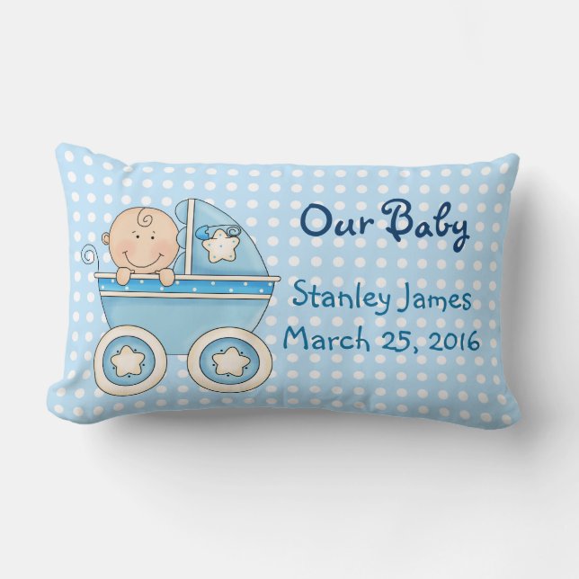 Cute New Baby Boy Pillow (Front)