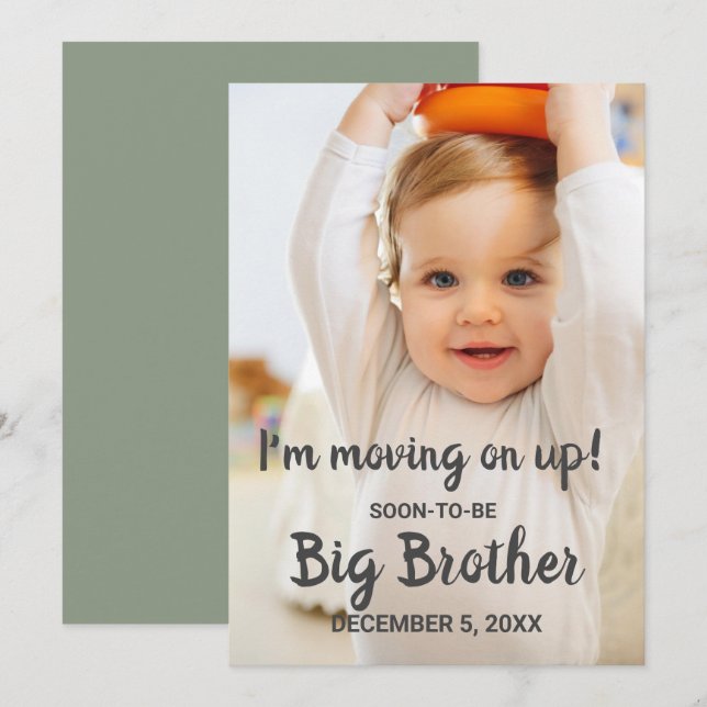 Cute New Big Brother Pregnancy Announcement Photo (Front/Back)