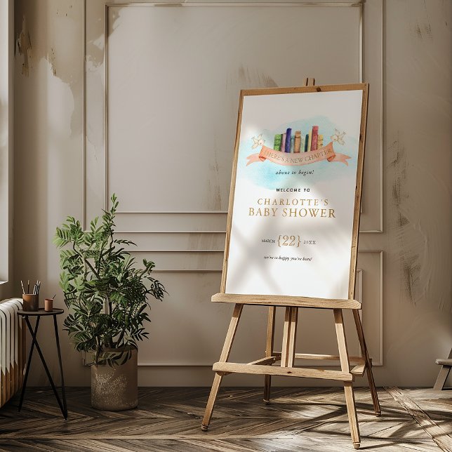 Cute New Chapter Books Baby Shower Welcome Foam Board (Cute New Chapter Books Baby Shower Welcome Foam Board)