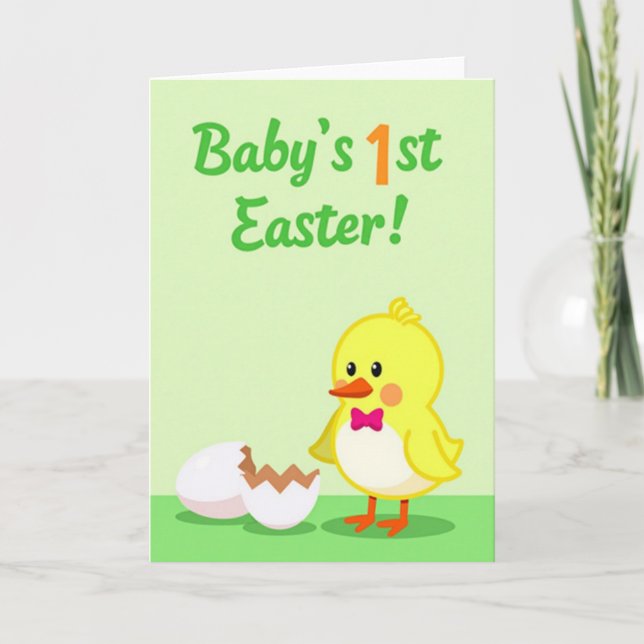 Cute New Chick Greeting Card (Front)