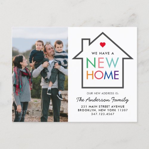 Cute New Home Change of Address House Photo Moving Announcement Postcard