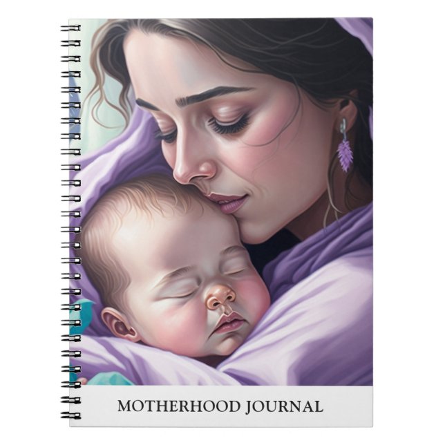 Cute New Mom and Baby Motherhood Keepsake Journal (Front)