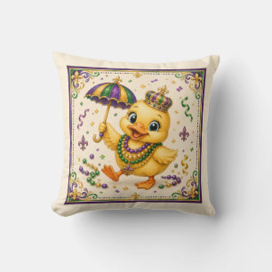 Cute New Orleans Duckling Throw Pillow