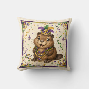 Cute New Orleans Nutria Throw Pillow