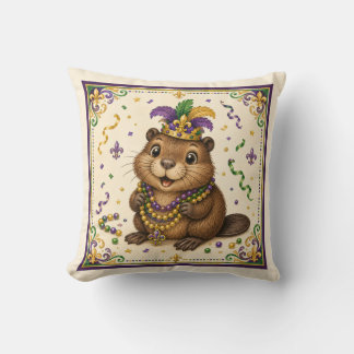 Cute New Orleans Nutria Throw Pillow
