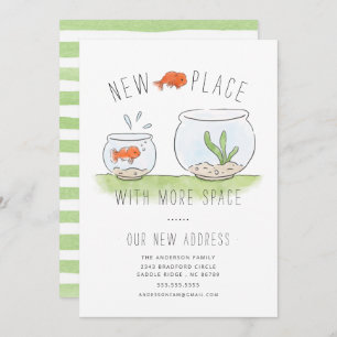 Cute New Place Goldfish Bowl Moving Announcement