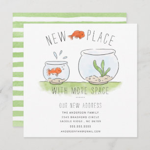 Cute New Place Goldfish Bowl Moving Announcement