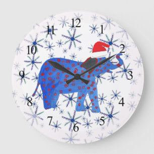 Cute New Year Elephant Art Wall Clock