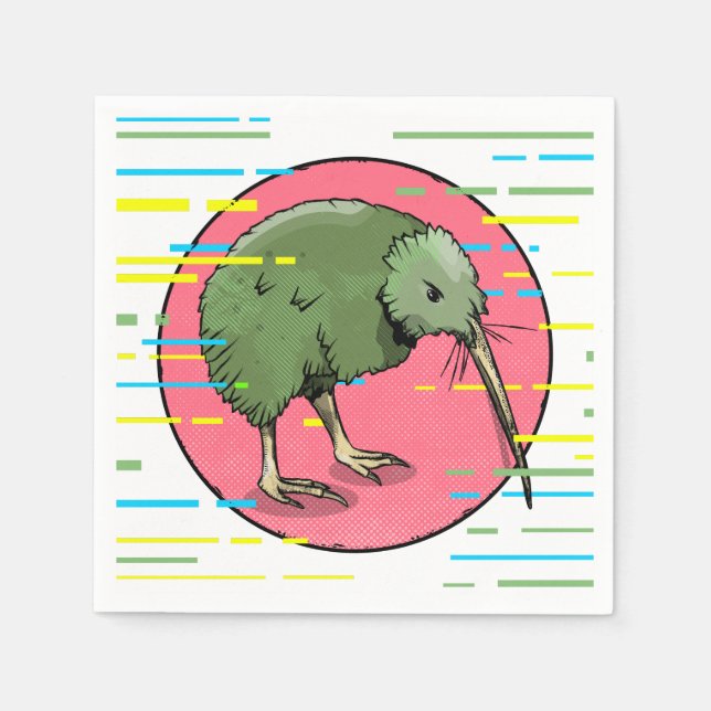 Cute New Zealand Kiwi Napkins (Front)