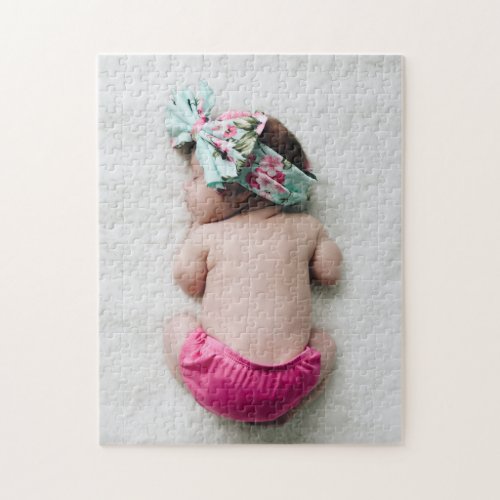 Cute Newborn Baby Infant Celebrate Life Baby Photo Jigsaw Puzzle