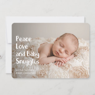 Cute Newborn Photo Baby’s First Christmas Holiday Card