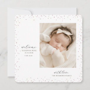Cute Newborn Sleeping Baby Photo  Announcement