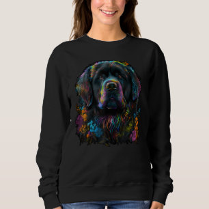 Cute Newfie Flower summer Floral Newfoundland Dog Sweatshirt