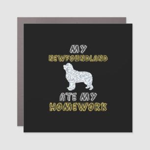 Cute Newfie   My Newfoundland Ate My Homework Car Magnet
