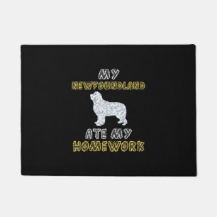 Cute Newfie My Newfoundland Ate My Homework Doormat