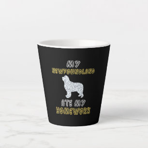 Cute Newfie My Newfoundland Ate My Homework Latte Mug