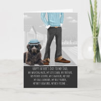Cute Newfoundland Dog and Dad Funny Father's Day