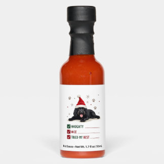 Cute Newfoundland Dog Christmas Naughty Nice Tried Hot Sauces