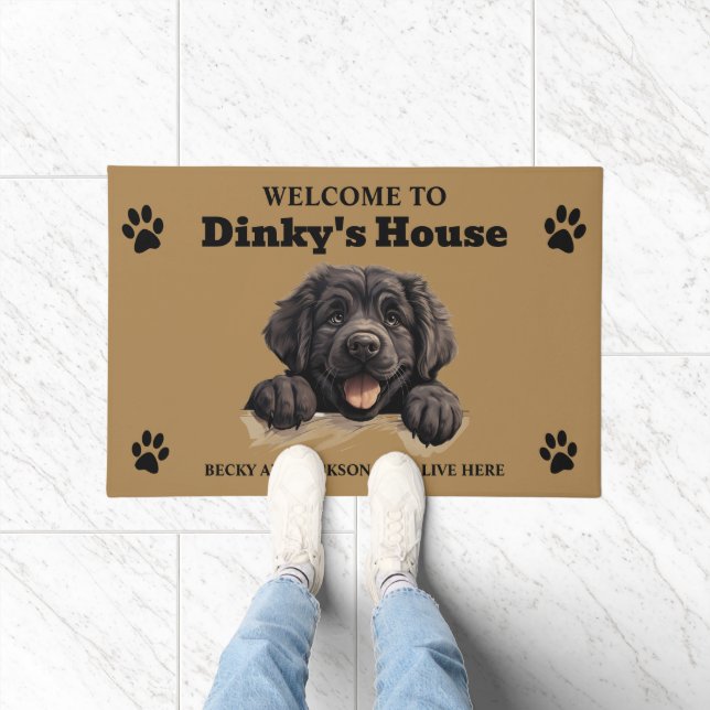 Cute Newfoundland Dog Photo Doormat (Indoor)