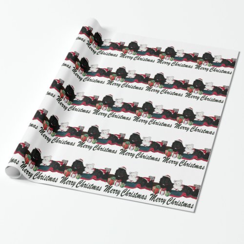 Cute Newfoundland Dogs at Christmas Wrapping Paper