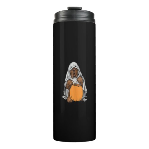 Cute Newfoundland Ghost Dog Holding pumpkins Hallo Thermal Tumbler